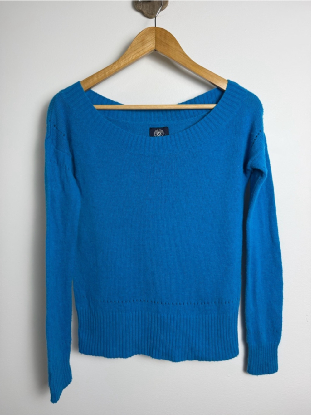 American Eagle 2010s Wool Blend Wide Scoop Neck Sweater S